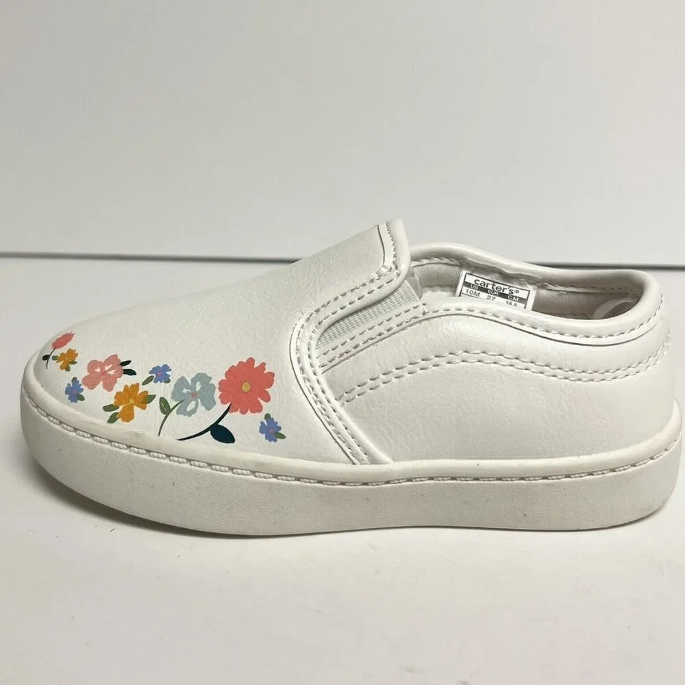 Carters' Little Kids' Nettie Slip On Shoes White, Girls' Size 10 M